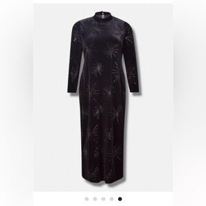 Maxi Beaded Embroidery
Velvet Mock Neck Dress size 1X NWT